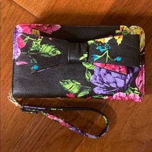 Betsy Johnson Floral Wristlet with Bow